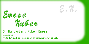 emese nuber business card